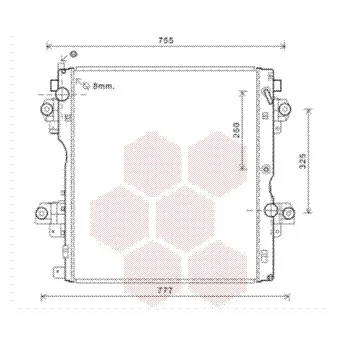 Radiateur, refroidissement du moteur VAN WEZEL 53002604