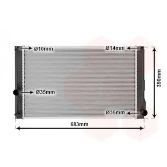 Radiateur, refroidissement du moteur VAN WEZEL 53002608