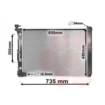 Radiateur, refroidissement du moteur VAN WEZEL 53002648