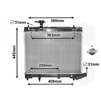 Radiateur, refroidissement du moteur VAN WEZEL 53002663