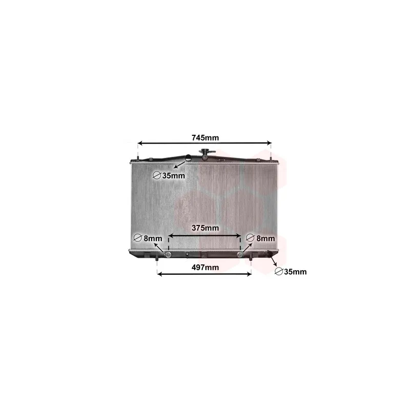 Radiateur, refroidissement du moteur VAN WEZEL 53002675