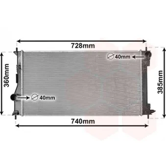 Radiateur, refroidissement du moteur VAN WEZEL 53002688