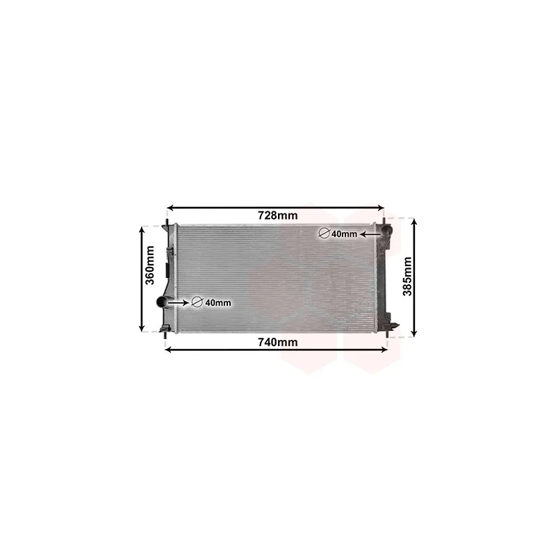 Radiateur, refroidissement du moteur VAN WEZEL 53002688