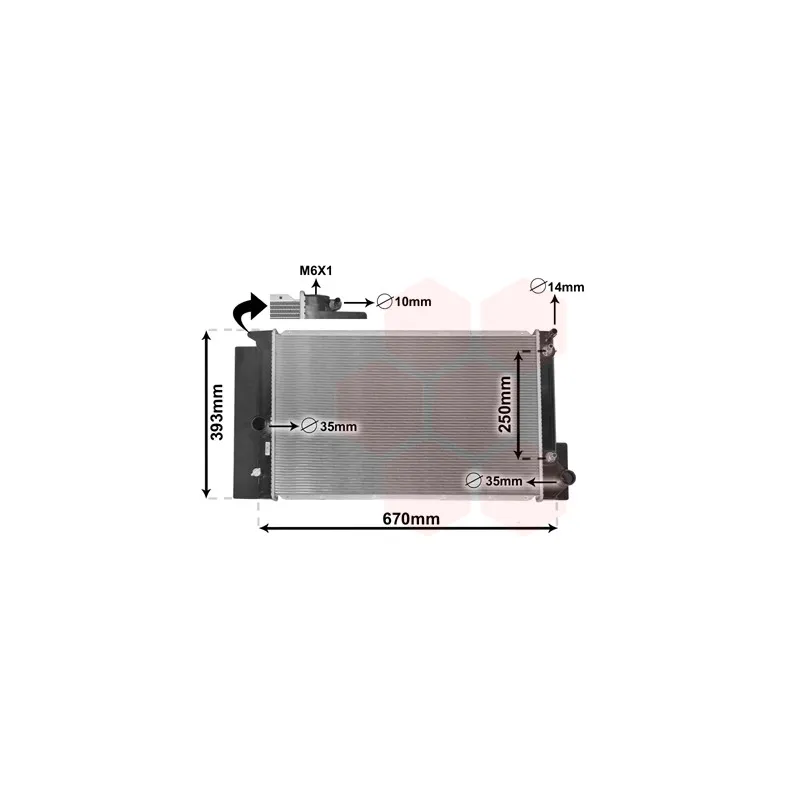 Radiateur, refroidissement du moteur VAN WEZEL 53002695