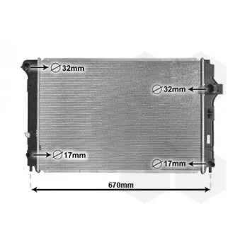 Radiateur, refroidissement du moteur VAN WEZEL 53002700