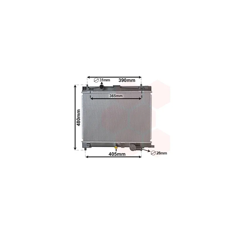 Radiateur, refroidissement du moteur VAN WEZEL 53002716