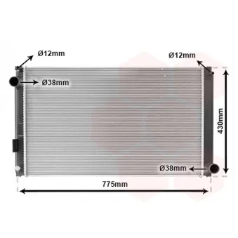 Radiateur, refroidissement du moteur VAN WEZEL 53002748
