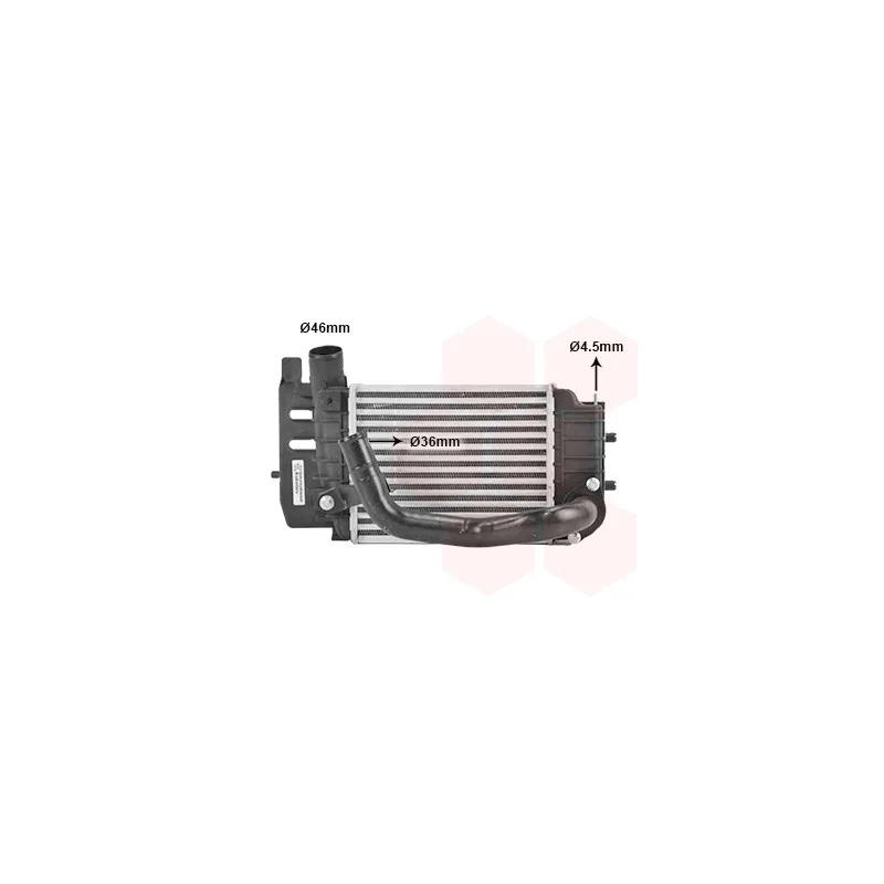 Intercooler, échangeur VAN WEZEL 53004361