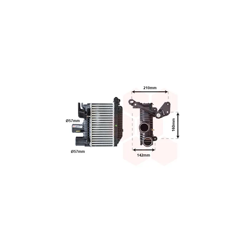 Intercooler, échangeur VAN WEZEL 53004365