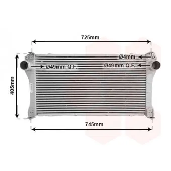 Intercooler, échangeur VAN WEZEL 53004476
