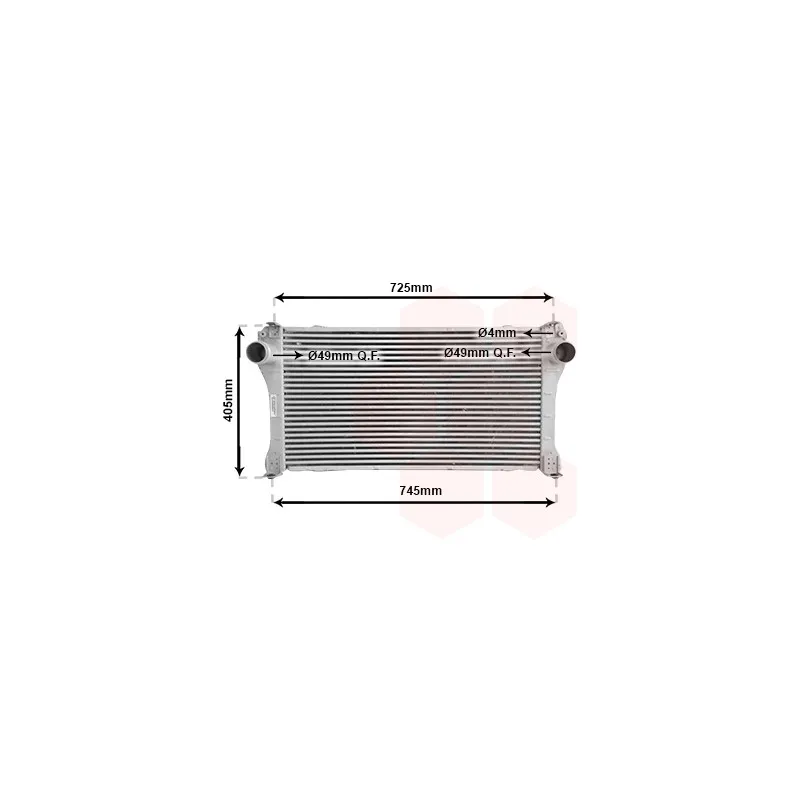 Intercooler, échangeur VAN WEZEL 53004476
