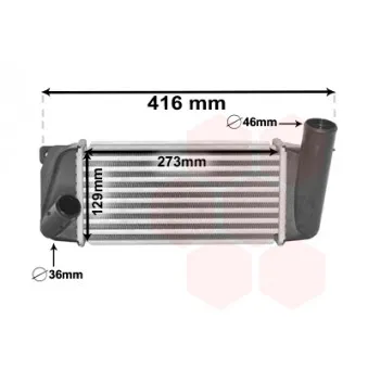 Intercooler, échangeur VAN WEZEL 53004668