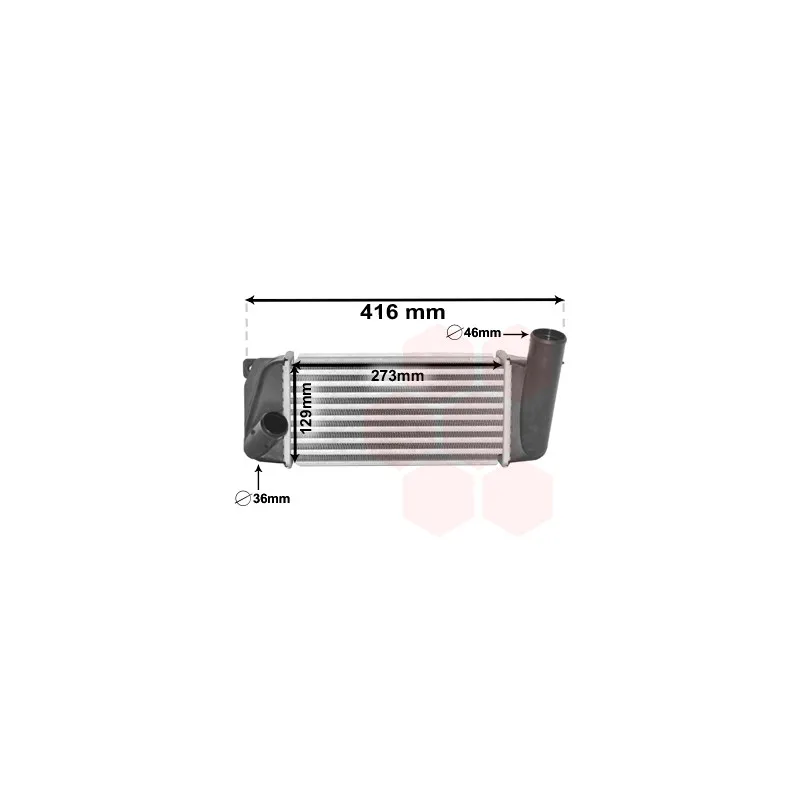 Intercooler, échangeur VAN WEZEL 53004668