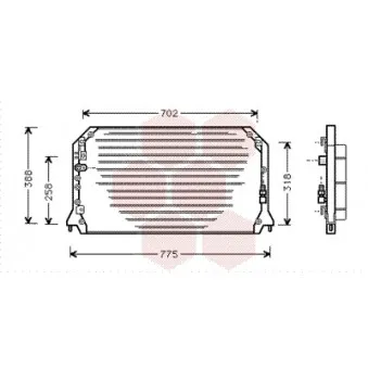 Condenseur, climatisation VAN WEZEL 53005254