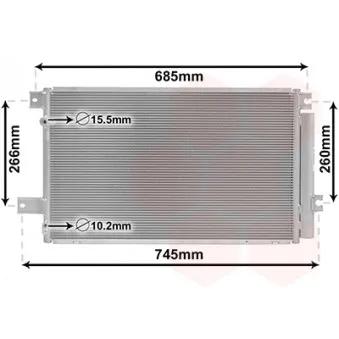 Condenseur, climatisation VAN WEZEL 53005409