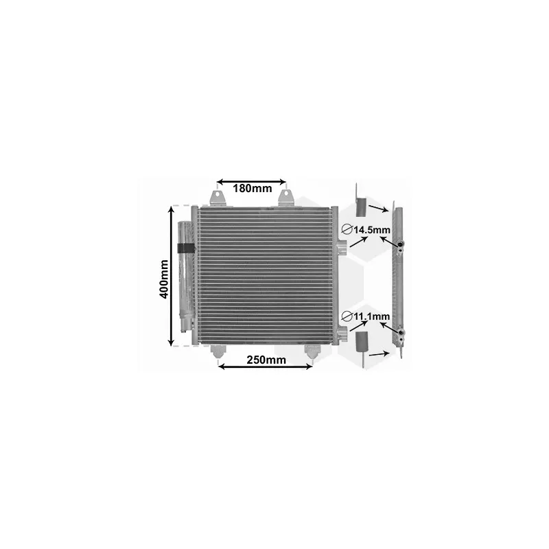 Condenseur, climatisation VAN WEZEL 53005414