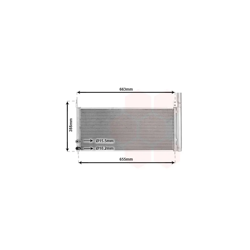 Condenseur, climatisation VAN WEZEL 53005576