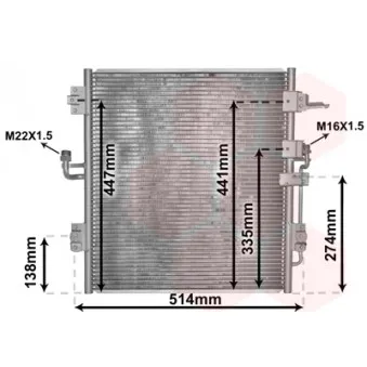 Condenseur, climatisation VAN WEZEL 53005674