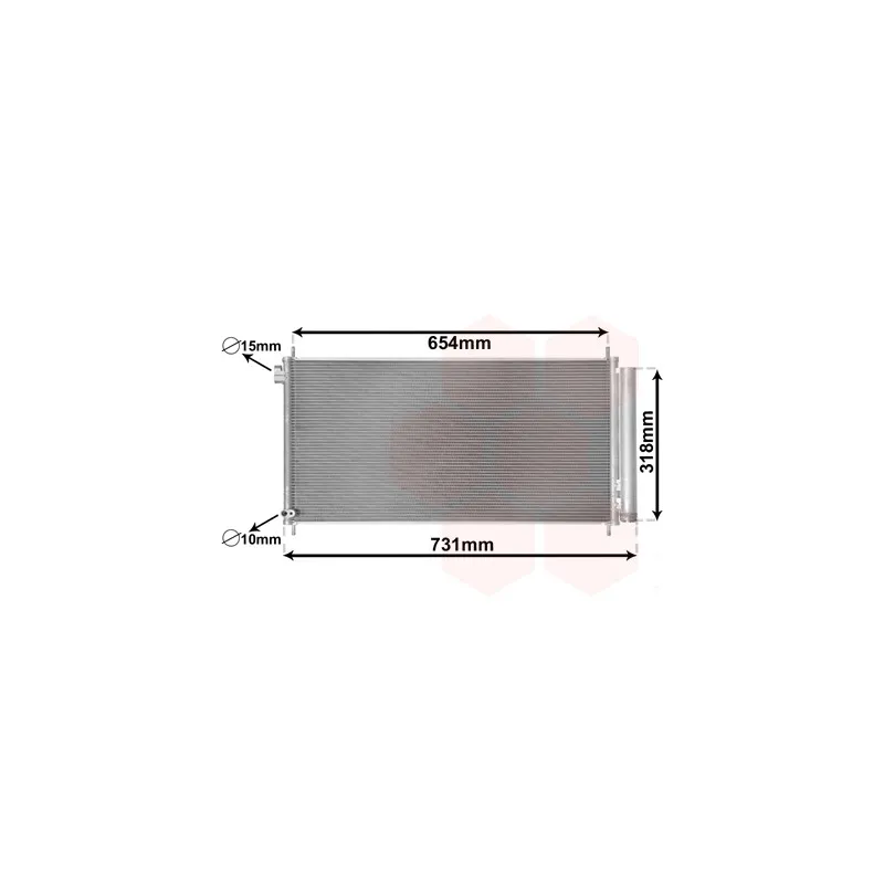 Condenseur, climatisation VAN WEZEL 53005718