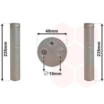 Filtre déshydratant, climatisation VAN WEZEL 5300D017