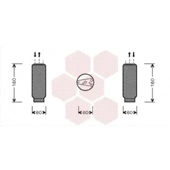 Filtre déshydratant, climatisation VAN WEZEL 5300D024