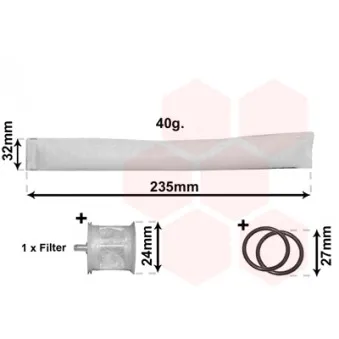 Filtre déshydratant, climatisation VAN WEZEL 5300D349