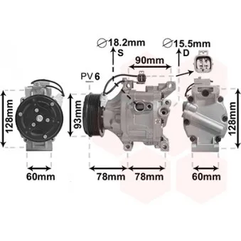 Compresseur, climatisation VAN WEZEL 5300K443
