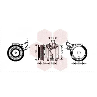 Compresseur, climatisation VAN WEZEL 5300K467