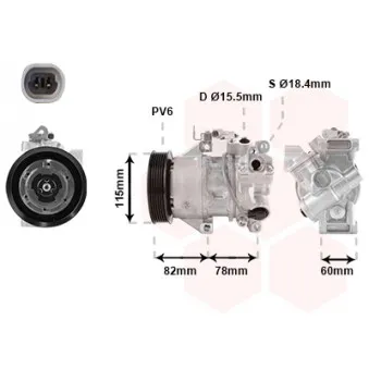 Compresseur, climatisation VAN WEZEL 5300K479