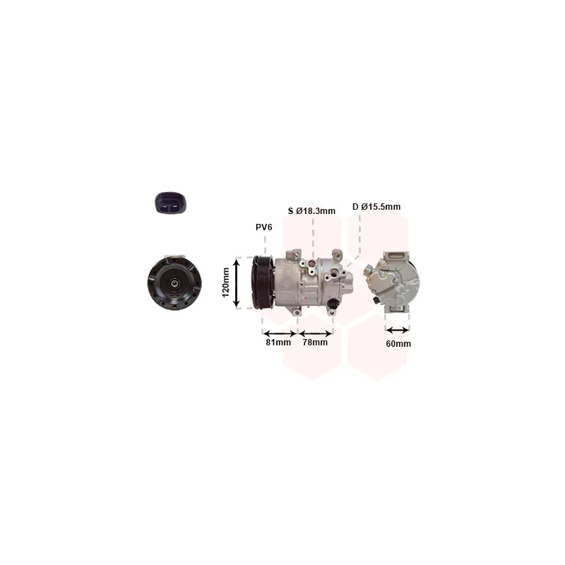Compresseur, climatisation VAN WEZEL 5300K581
