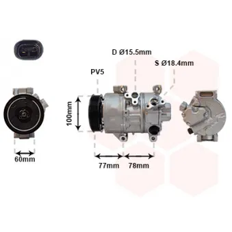 Compresseur, climatisation VAN WEZEL 5300K584