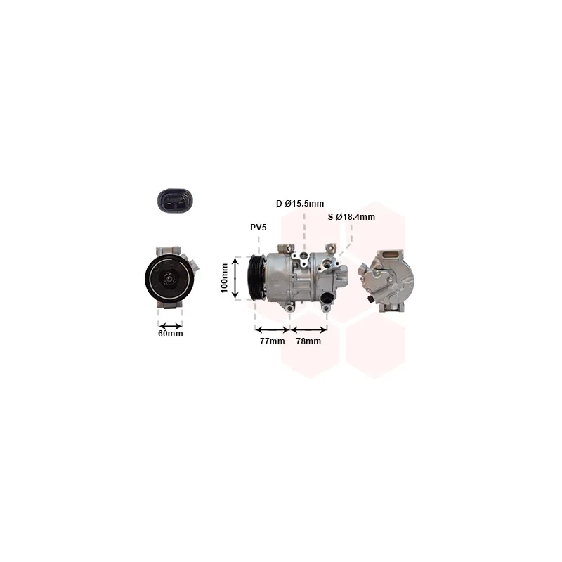 Compresseur, climatisation VAN WEZEL 5300K584