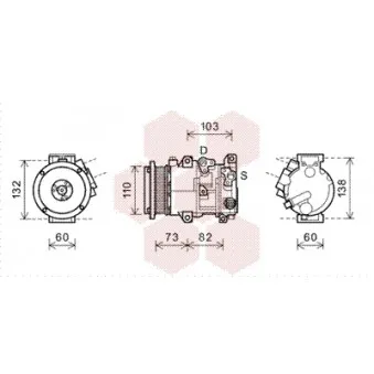Compresseur, climatisation VAN WEZEL 5300K599