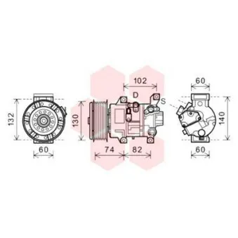 Compresseur, climatisation VAN WEZEL 5300K607