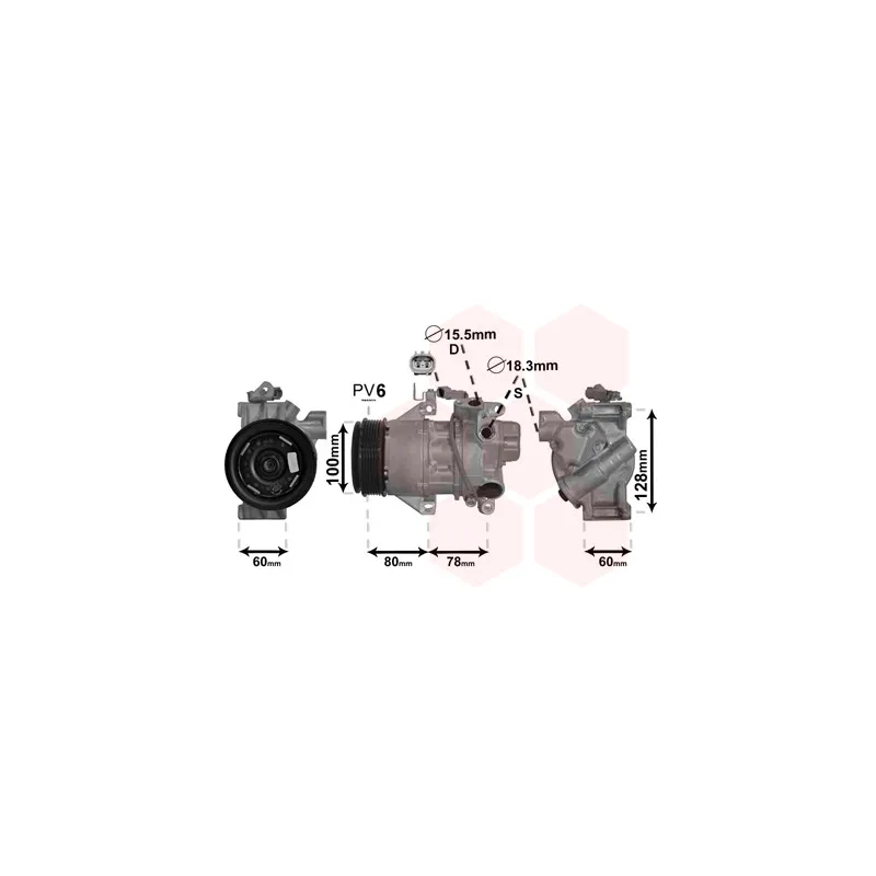 Compresseur, climatisation VAN WEZEL 5300K618