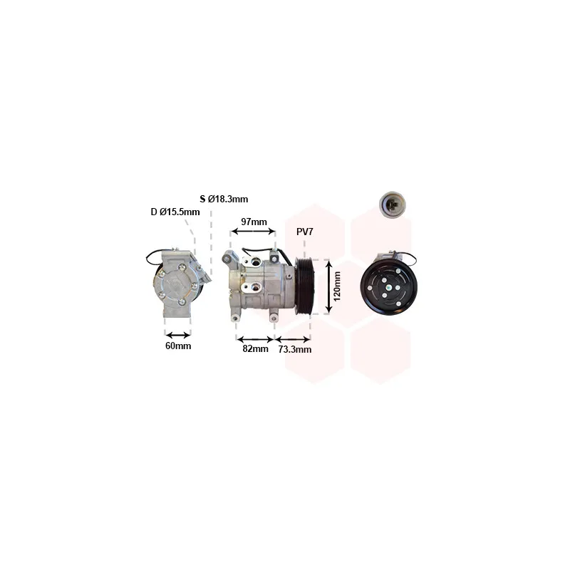 Compresseur, climatisation VAN WEZEL 5300K625