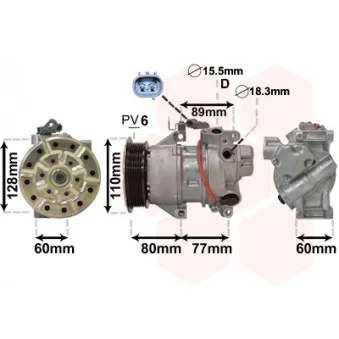 Compresseur, climatisation VAN WEZEL 5300K626
