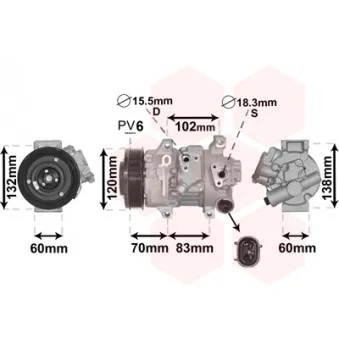 Compresseur, climatisation VAN WEZEL 5300K627