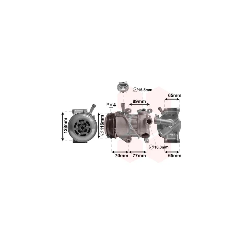 Compresseur, climatisation VAN WEZEL 5300K687