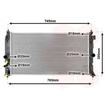 Radiateur, refroidissement du moteur VAN WEZEL 53012704