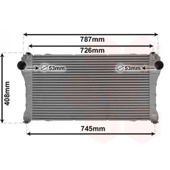 Intercooler, échangeur VAN WEZEL 53014701