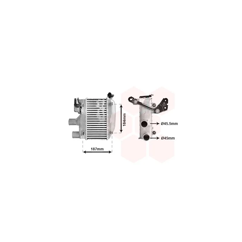Intercooler, échangeur VAN WEZEL 53014703