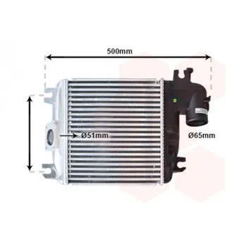 Intercooler, échangeur VAN WEZEL 53014705