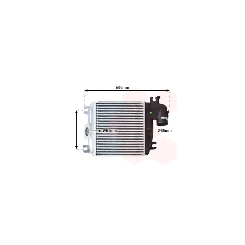 Intercooler, échangeur VAN WEZEL 53014705