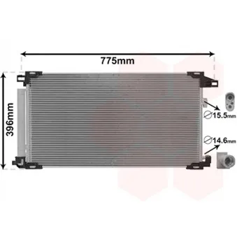 Condenseur, climatisation VAN WEZEL 53015703