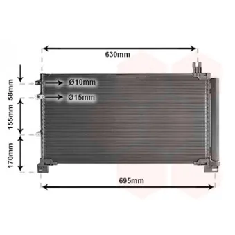 Condenseur, climatisation VAN WEZEL 53015706