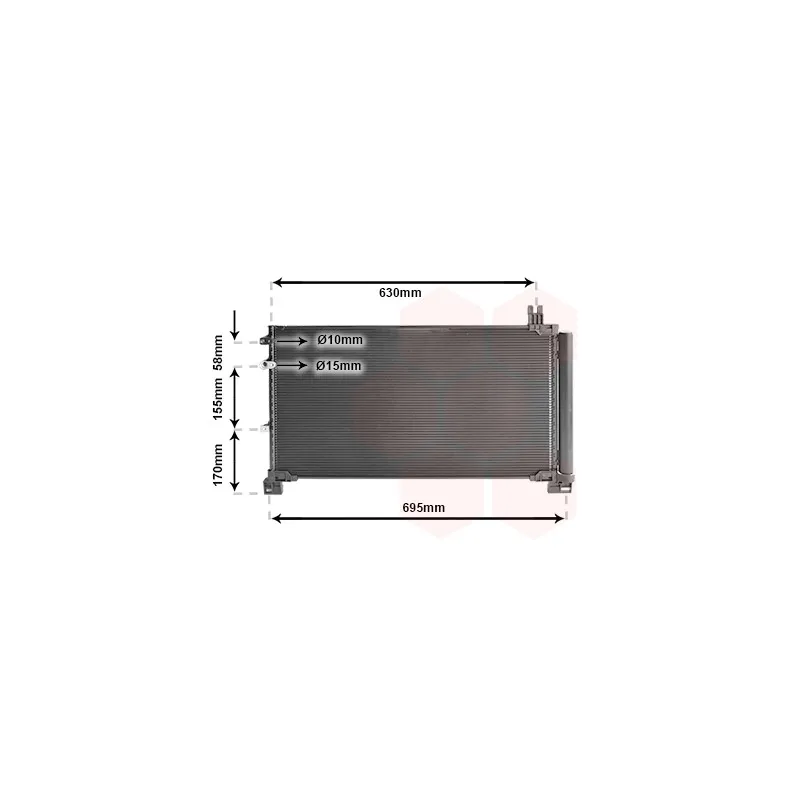 Condenseur, climatisation VAN WEZEL 53015706