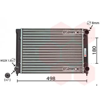 Radiateur, refroidissement du moteur VAN WEZEL 58002040