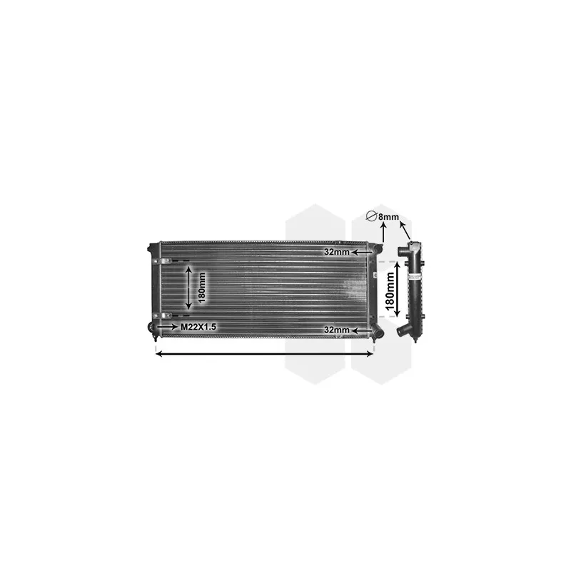 Radiateur, refroidissement du moteur VAN WEZEL 58002041