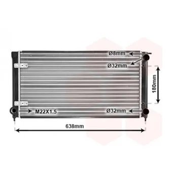 Radiateur, refroidissement du moteur VAN WEZEL 58002048